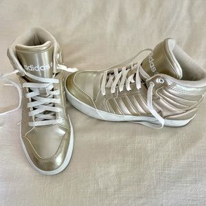 Gold Adidas High Top Sneakers